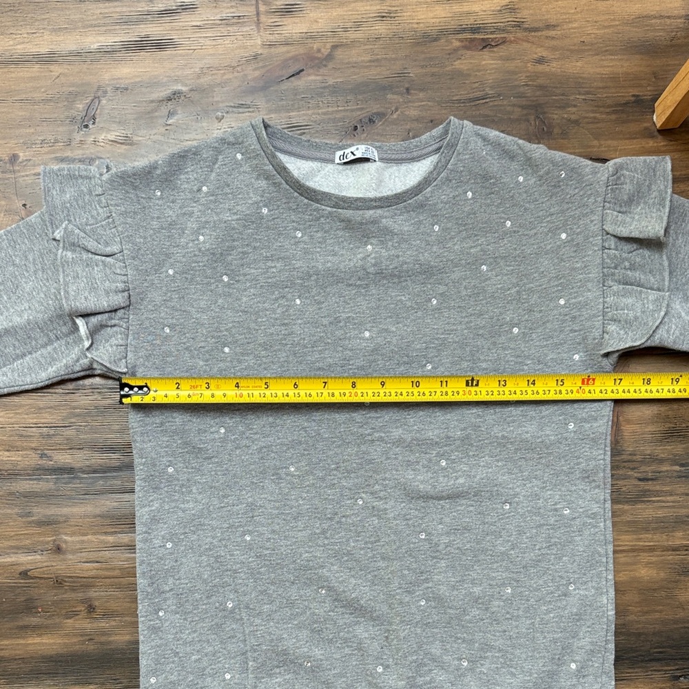 Dex Gray Ruffle Sweatshirt - Picture 2 of 6